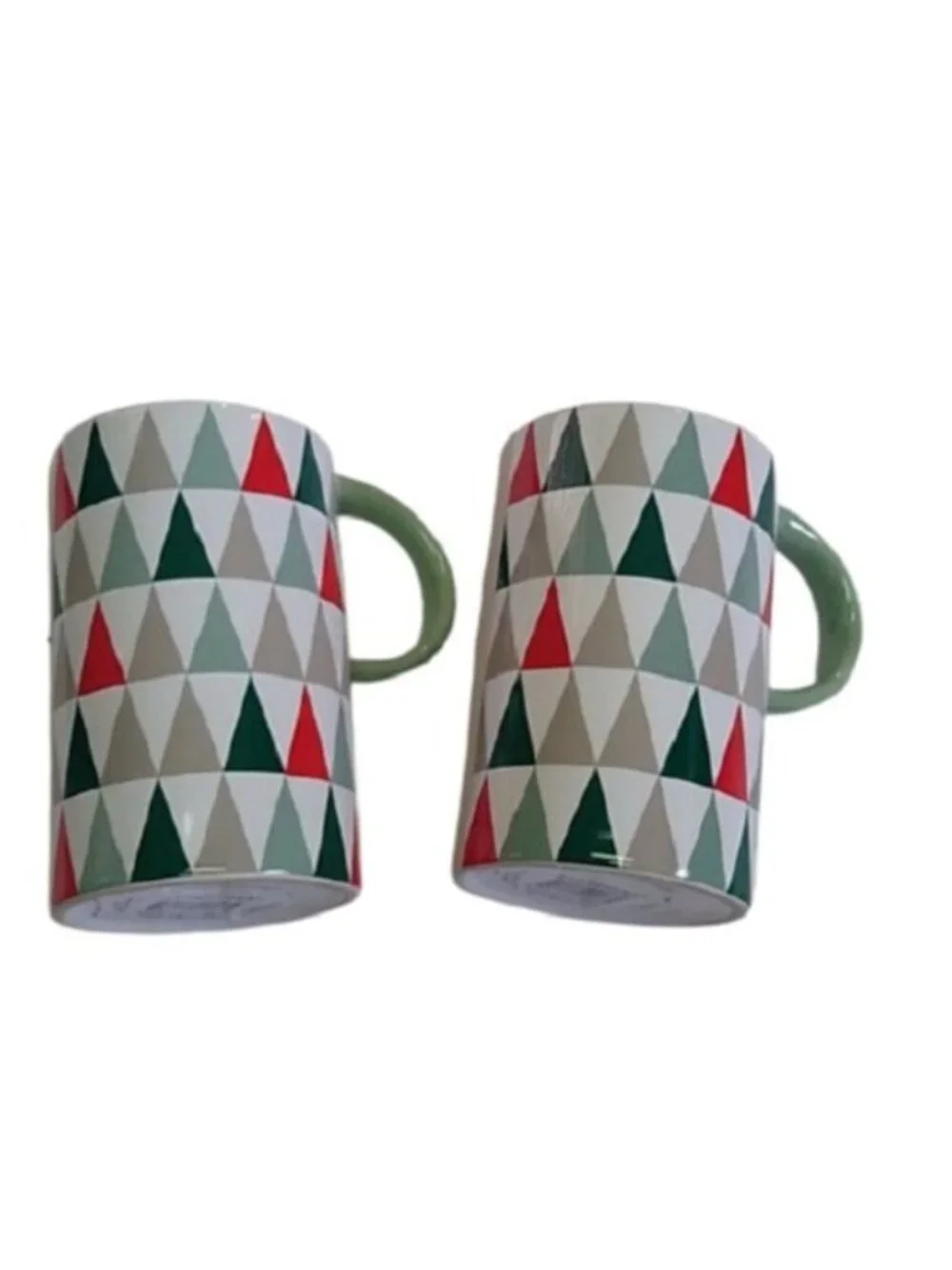 Starbucks Limited Edition Geometric Modernist Christmas Tree Mugs, set of 2